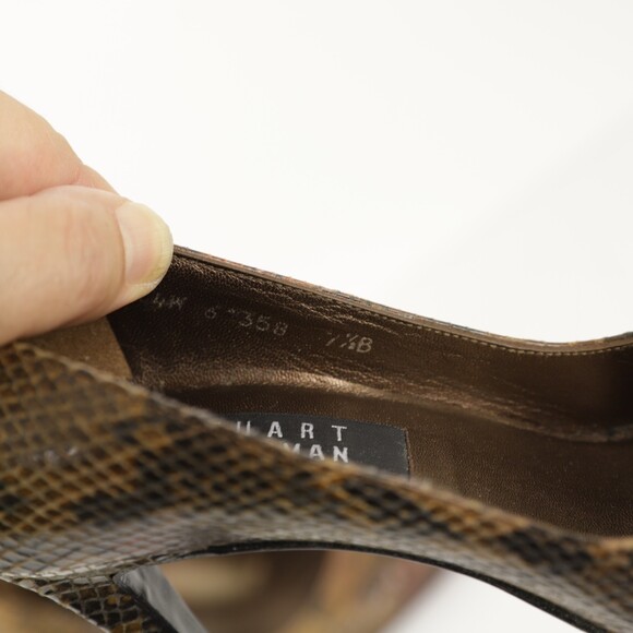 VGC to EC Stuart Weitzman Leather Heels Pumps size 7.5 - Picture 7 of 8